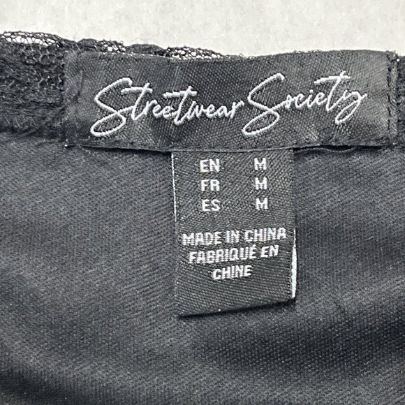 Streetware Society Skirt Womens‎ M Black Sheer Lace Midi Whimsigoth Witchy Fairy - Picture 5 of 9